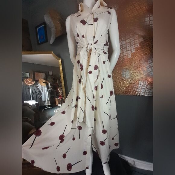 Nwot Zara 100% Cotton Lolipop Print Maxi Dress - Picture 9 of 15